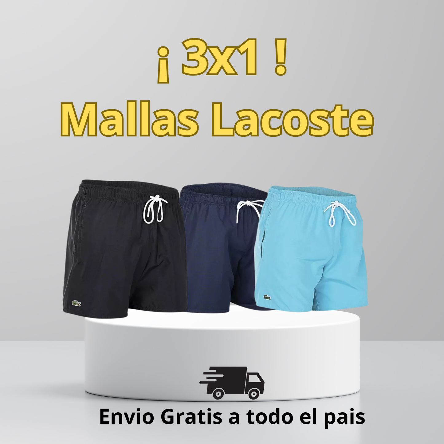! 3X1 MALLAS LACOSTE ¡