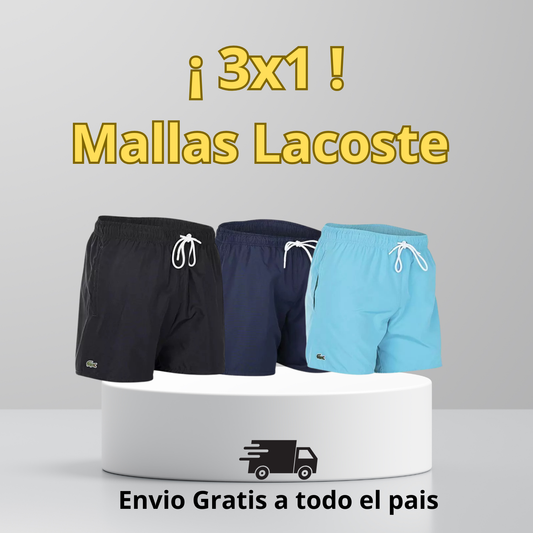 ! 3X1 MALLAS LACOSTE ¡